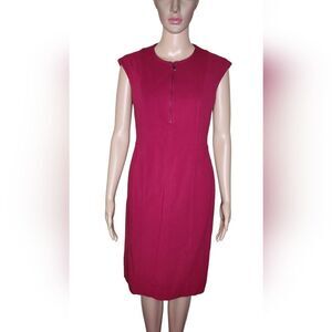 *Worth New York Womens maroon red size 4 career office cap sleeve sheath dress